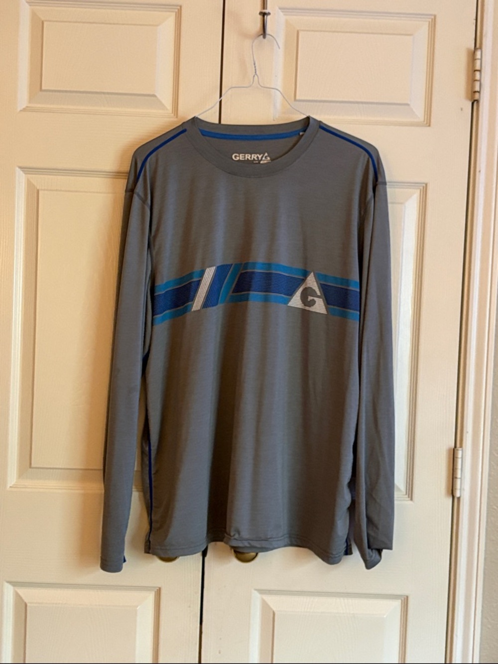 Gerry Weber Long-Sleeve Gray Shirt with Blue Stripes XXL